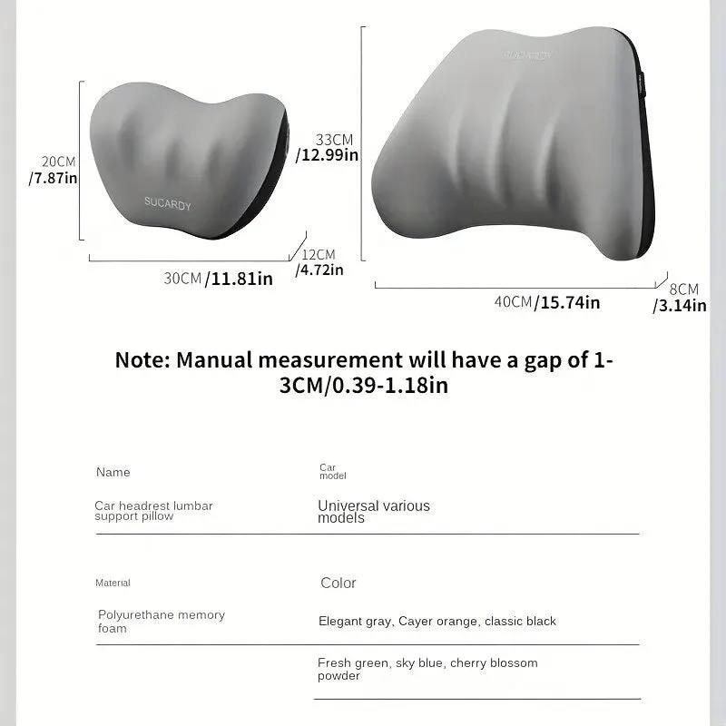 Ergonomic headrest and lumbar cushion for car seat 50% DISCOUNT 