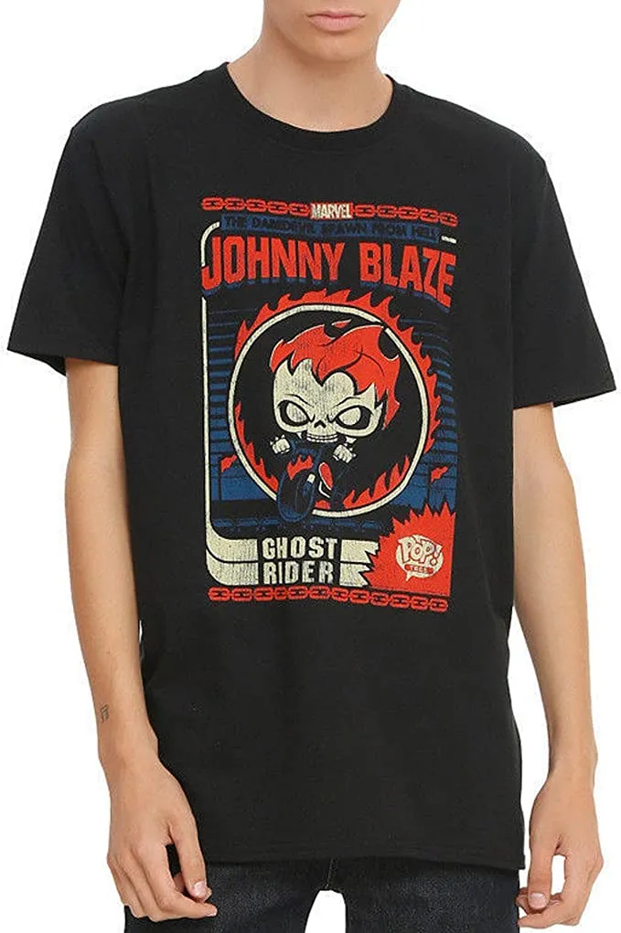 Funko Pop! T-Shirt Johnny Blaze Ghost Rider (Large)