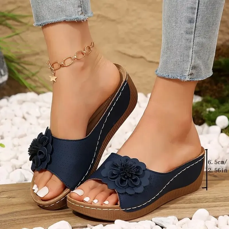 Last day for limited time discountsWomen's Comfort Flower Slip-On SandalsThe more you buy, the higher the discount