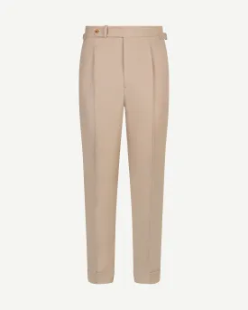 Light Tan Single Pleat Cavalry Twill Trousers
