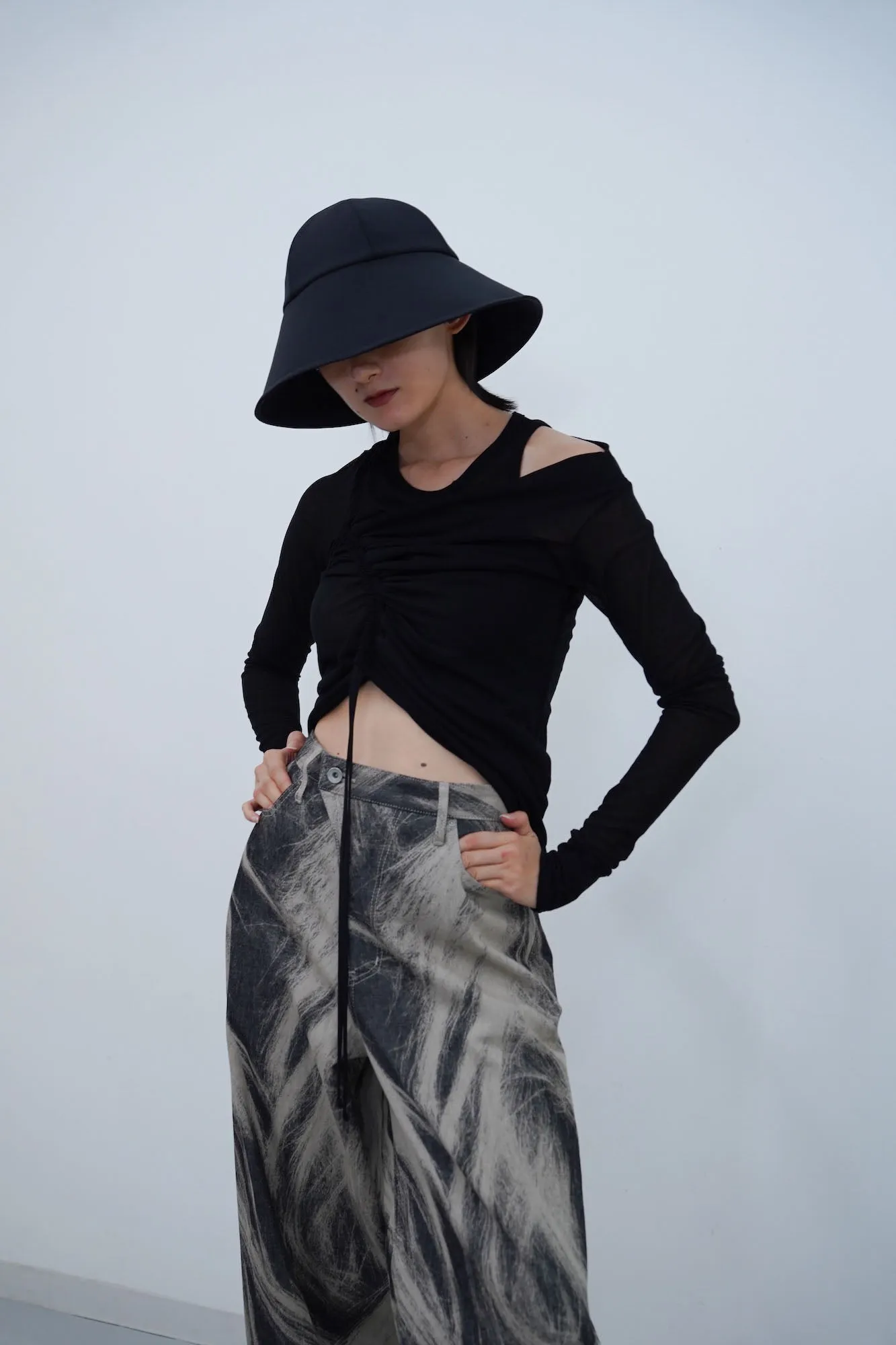 Poil Bleach Denim / black