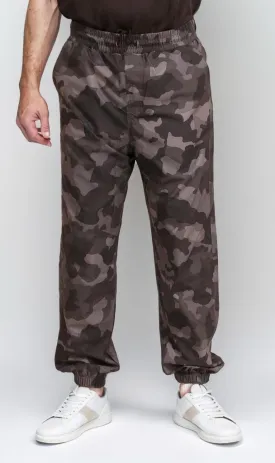 R207498 - Camo-Printed Bengaline Cargo Pants - Black