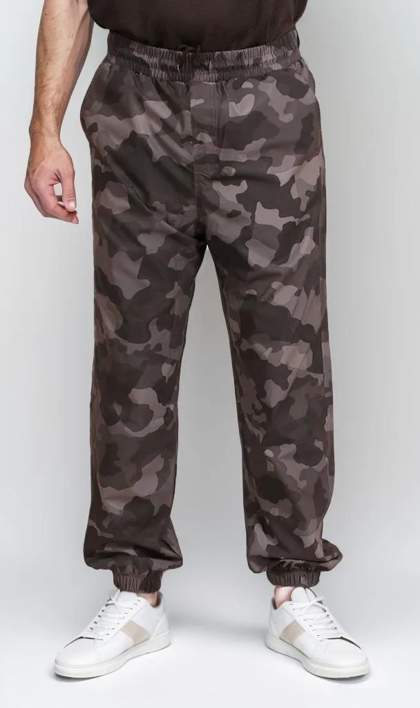 R207498 - Camo-Printed Bengaline Cargo Pants - Black