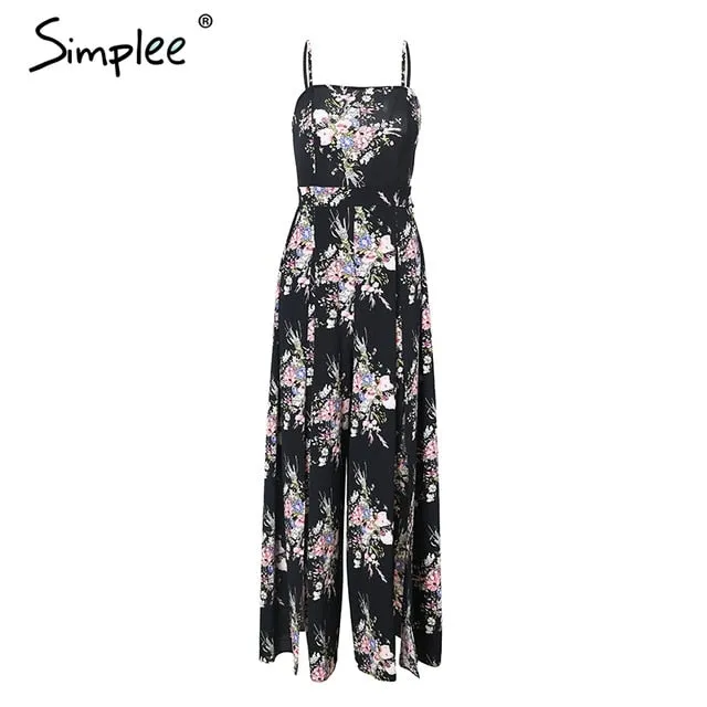 Simplee Elegant bohemian beach jumpsuit romper