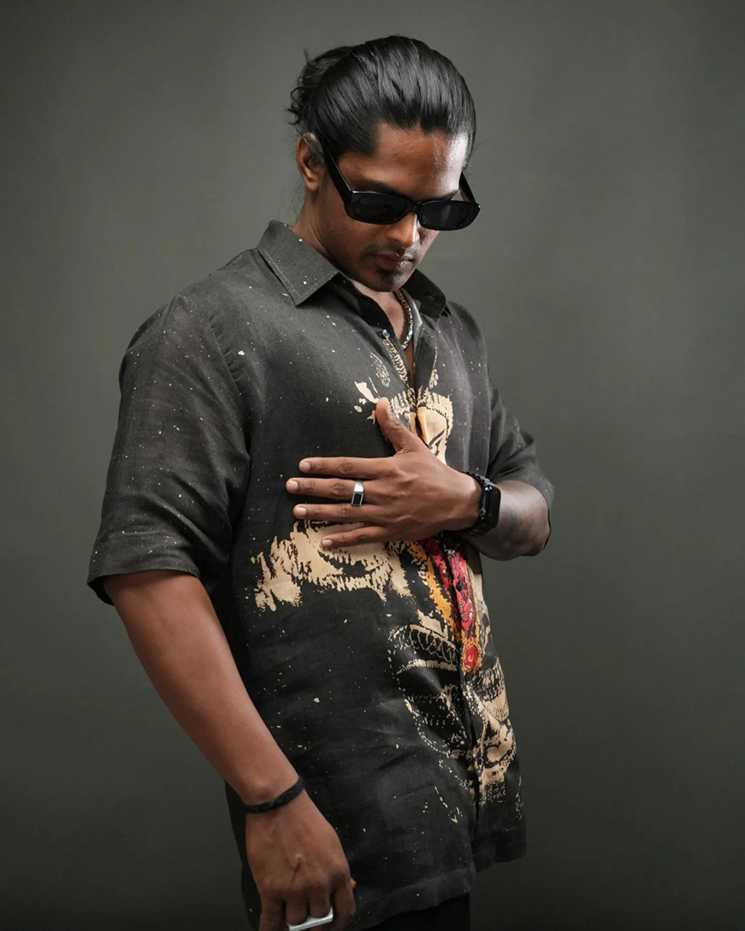 Warrior Spirit Pure Satin Linen Short Sleeve Shirt