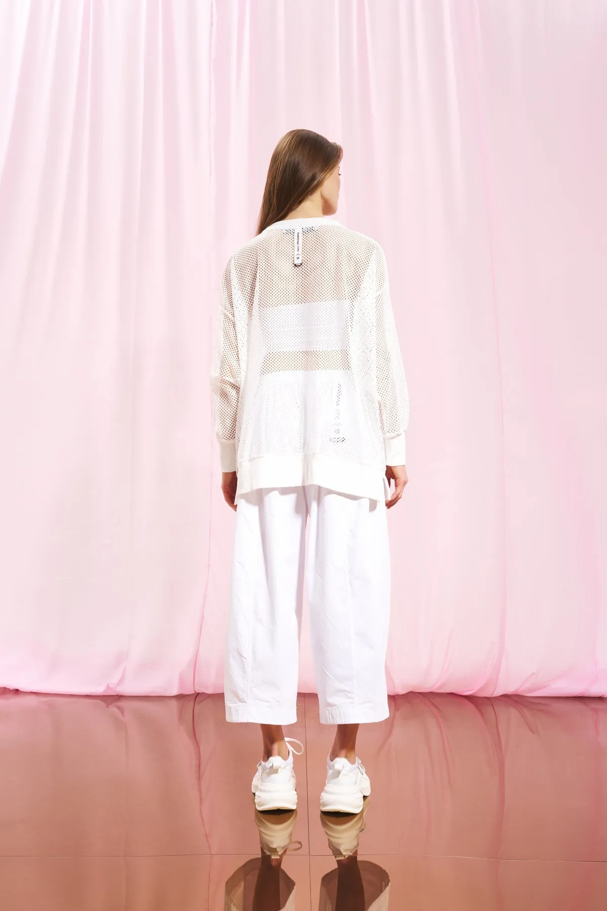 White Poplin Baggy Trousers 17107